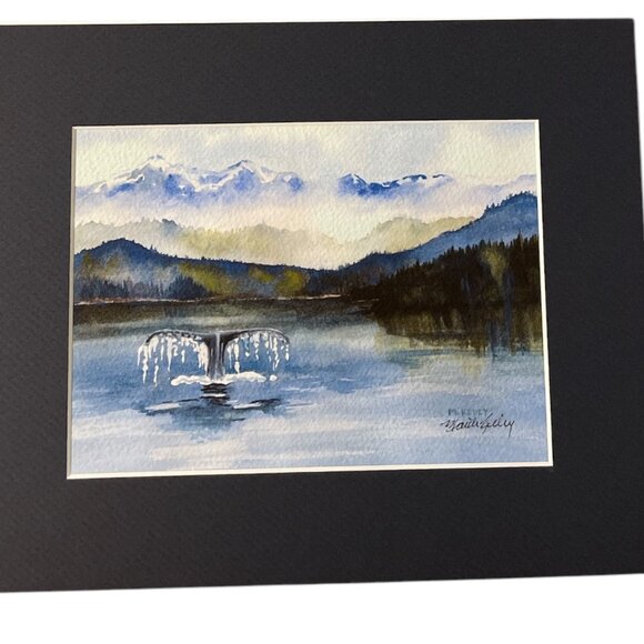 Maida Kelly Pacific Northwest Print Set 2 Humpback Whale Alaska Harbor Ketchikan - Picture 5 of 6